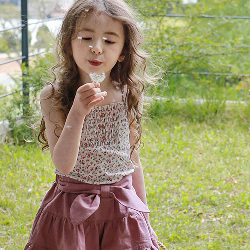 Summer Girls'Vest Strawberry Shan Korean Children's Clothes Children's Girls Floral Slim Camisole In Stock