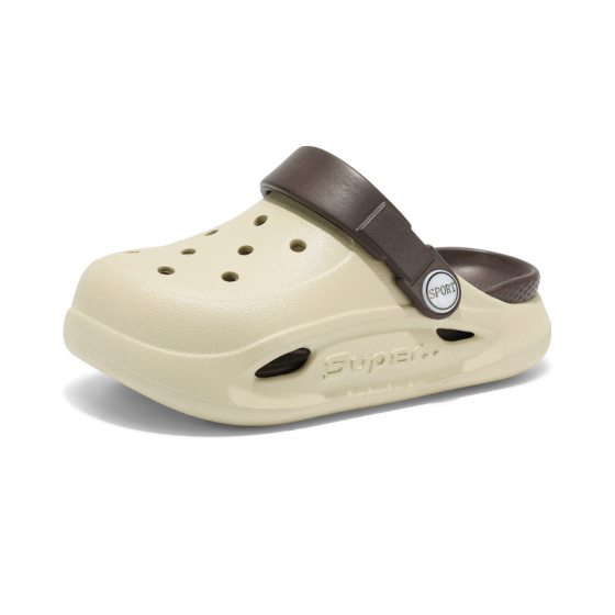 2025 Summer New Style Hole Shoes Children's Men's Non-slip Soft Sole Sandals Outer Wear Large Children's Baotou Beach Slippers for Women