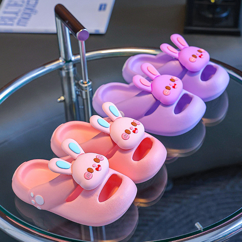 Zapatillas para niños antideslizantes pies antiapestosos conejo zapatillas para niños hogar interior niñas bebés niños lindos sandalias verano