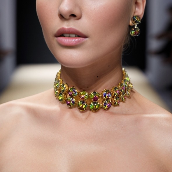 Conjunto de joyas redondas de doble capa simple, temperamento, clavícula de diamante, accesorios de pendientes de novia, conjunto de joyería