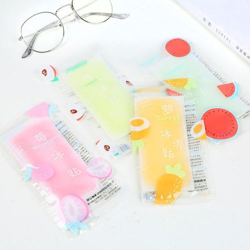Wholesale summer creative cooling stickers, cartoon ice stickers, student military training cooling stickers, fruity flavor