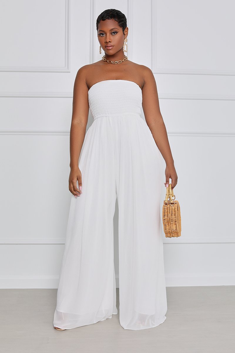 Wide-Leg Chiffon High-Waist Jumpsuit NSXHX76760