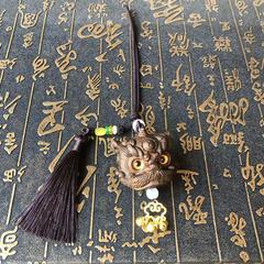 印尼正區拉達杆醒獅瑞獸頭平安招財手把件汽車掛件國潮復古吊墜