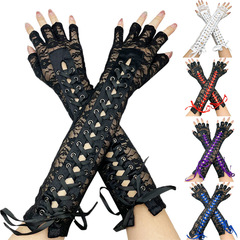 Ladies' Lace Gloves, Sexy Touch Screen Gloves, European and American Foreign Trade, Wedding Etiquette Half Finger Gloves, Riding Gloves