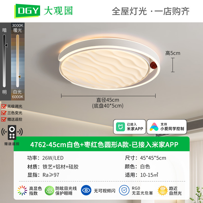 Luz de techo de la sala de estar nórdica nueva atmósfera de la sala de estar lámpara principal protector de ojos led luminaria creativa de alta luz Zhongshan 357L