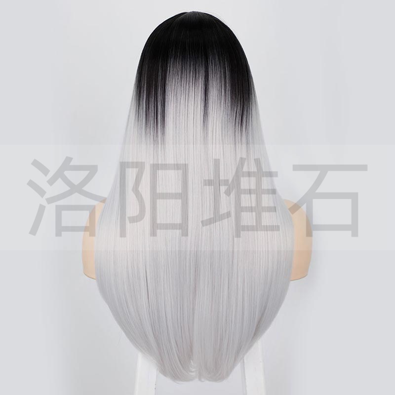 Wig European And American Ladies Wig Long Straight Hair High-temperature Fiber Synthetic Wigs Small Lace Wig Wig One Piece Dropshipping display picture 2