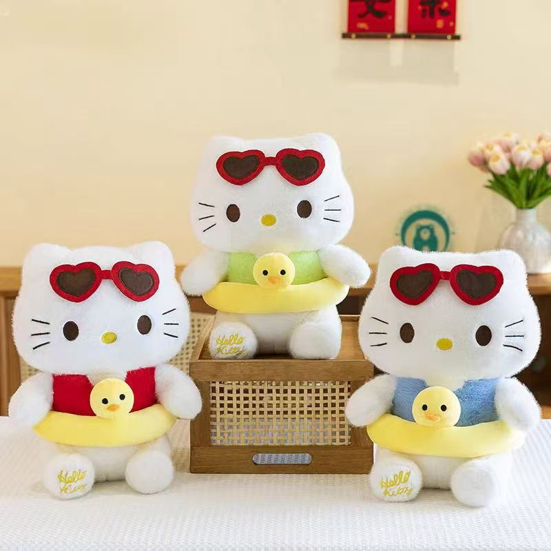 Cross-Border New Swimming Ring Pacha Dog Doll Chinese Valentine's Day Gift Children's Kt Cat Plush Toy Foreign Trade
