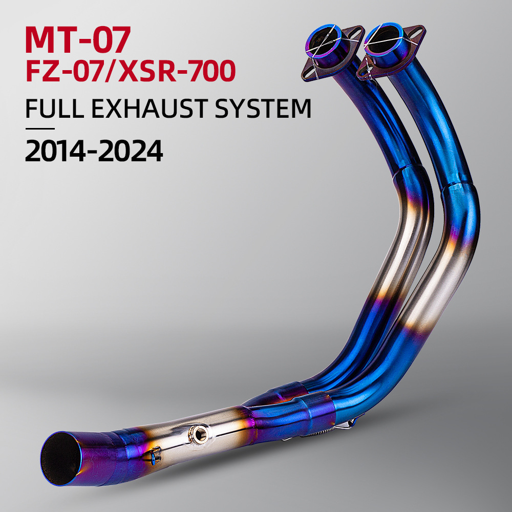 Motorcycle MT07 modified exhaust pipe stainless steel/swing front section special car 14-23 years non-destructive straight up
