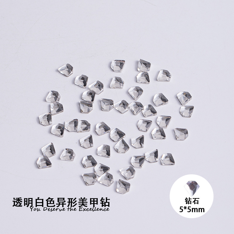 다이아몬드 5*5mm 흰색 평평한 바닥 특수 모양