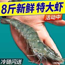 青島大蝦整箱海鮮鮮活速凍超特大冷凍基圍蝦鮮蝦海蝦對蝦青蝦