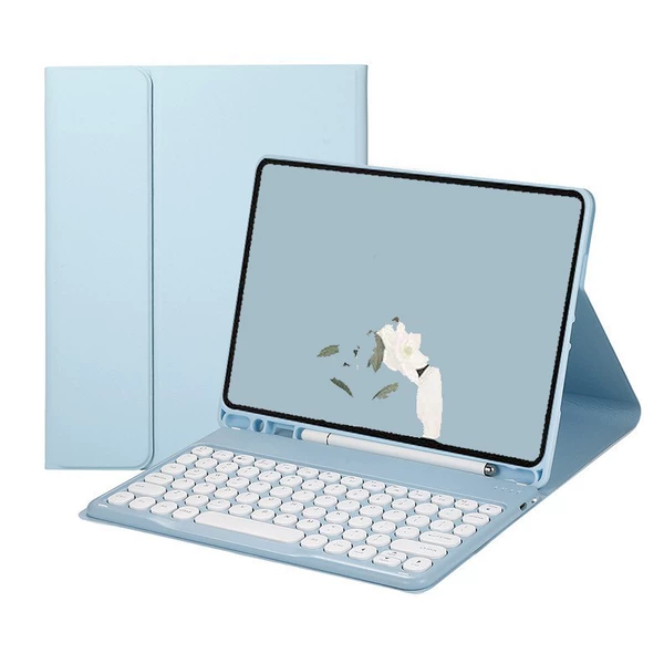 Blue case, keyboard