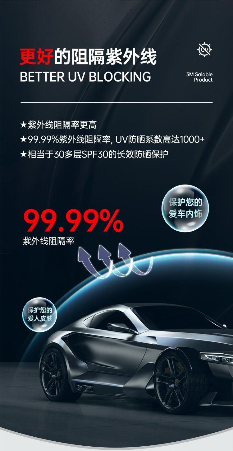 3m Car Film Platinum Full Car Film Anti-Explosion Solar Film Glass Sun Protection and Heat Insulation Film Nationwide Installation Included