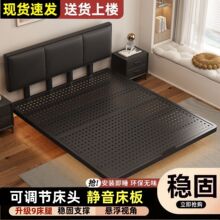 铁艺床双人床家用加厚加固悬浮素碳铁床单人不锈钢床出租屋铁架床