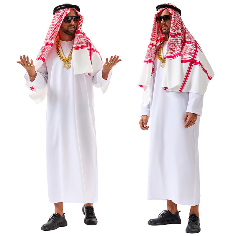Halloween Cosplay Costume Set White Robe for Men and Women, Rich Man Cosplay Costume for Dance Party Performance