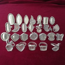 苗绣戒指空托手工镶嵌苗银饰品绣片苗族贵州底托戒托配件