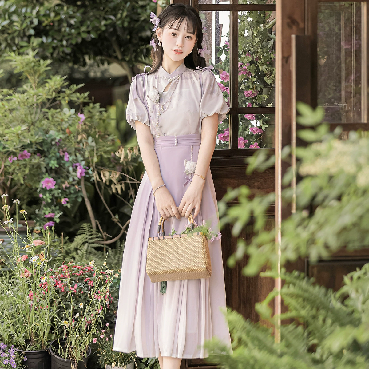 Оригинальный дизайн Iris Butterfly Hanfu женский китайский стиль улучшенный повседневный китайский элемент платье набор 6805