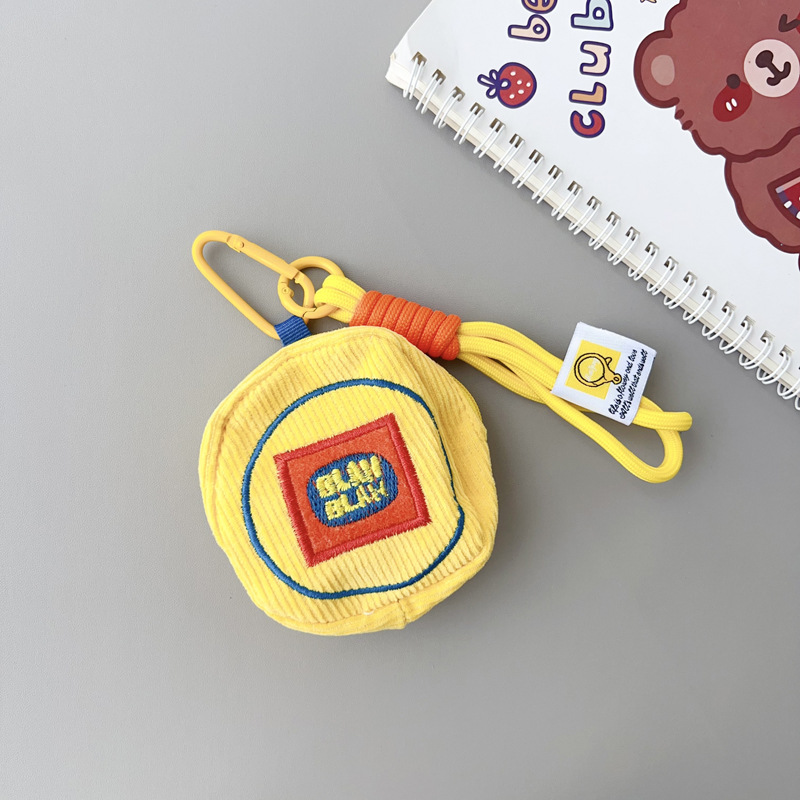 옐로우 라운드 미니백 + 옐로우 라벨 쇼트 로프 + 투명 클립