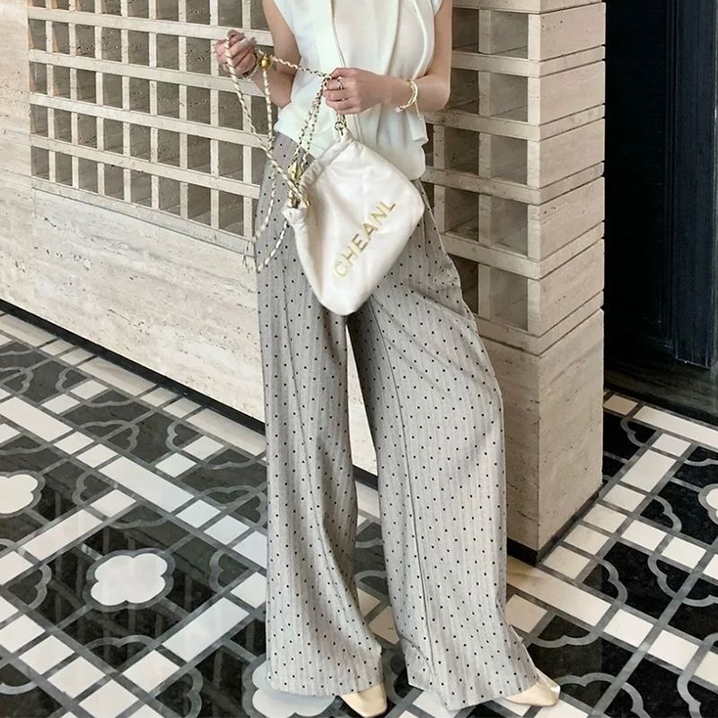 Pantalones anchos de algodón y seda para mujer, pantalones casuales de rayón, suaves y cómodos con efecto drapeado, pantalones de dormir para mujer.