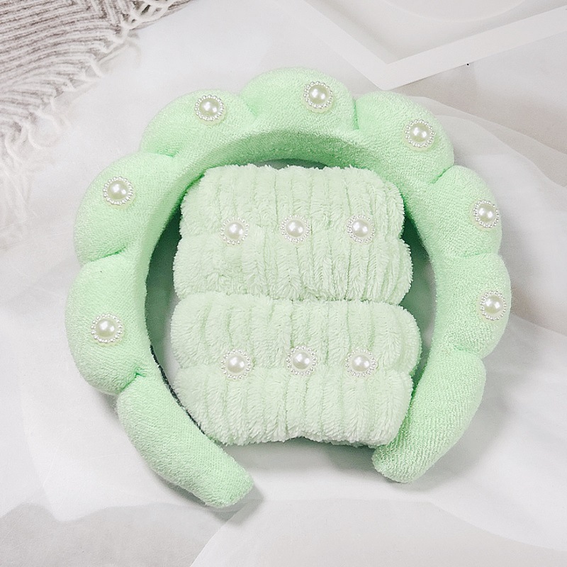 초음파 트위스트 진주 머리띠-녹색 (20*17*4cm 86g)