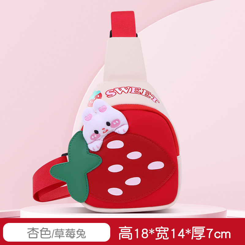 Nueva mochila escolar de jardín de infantes lindo conejo fresa mochila escolar para niños dibujos animados reducción de carga ultraligera anti-pérdida bolsa para niños
