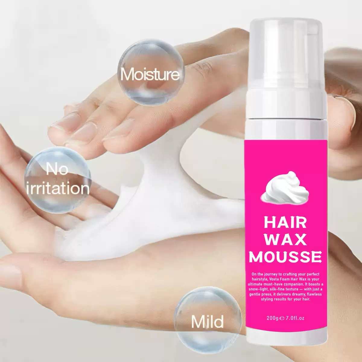 跨境curly hair mousse头发定型摩丝泡沫定型慕斯卷发持久造型