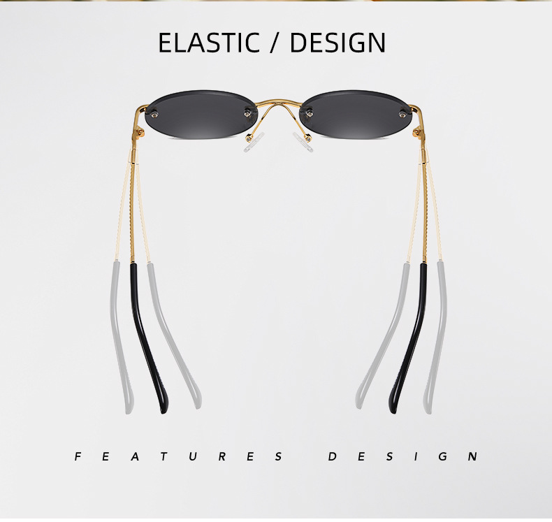 40g Weight Frameless Glasses Structure Sunglasses Classification Ac, UV400 Protection Lens Material Oval Frame Glasses Style Outdoor, Travel Occasion Solid Color Pattern All Seasons Season Unisex Gender Simple Style, Classic Style Style Simple Style Classic Style Solid Color Ac UV400 Protection Oval Frame Frameless Women's Sunglasses 5