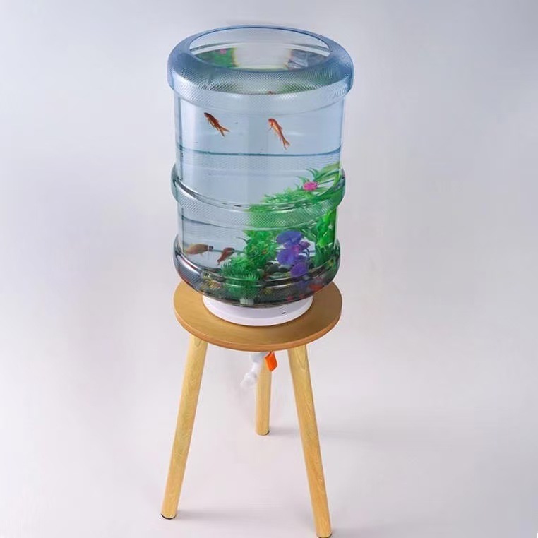 矿泉水桶养鱼支架套装轻奢家用透明阳台创意鱼缸养鱼自制生态鱼缸