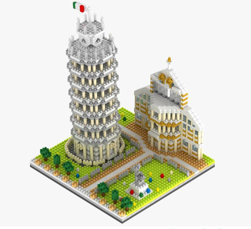 Weili pequeñas partículas de montaje de bloques de construcción de juguete Castillo París Torre Gran Muralla mundo creativo famoso edificio modelo de la serie