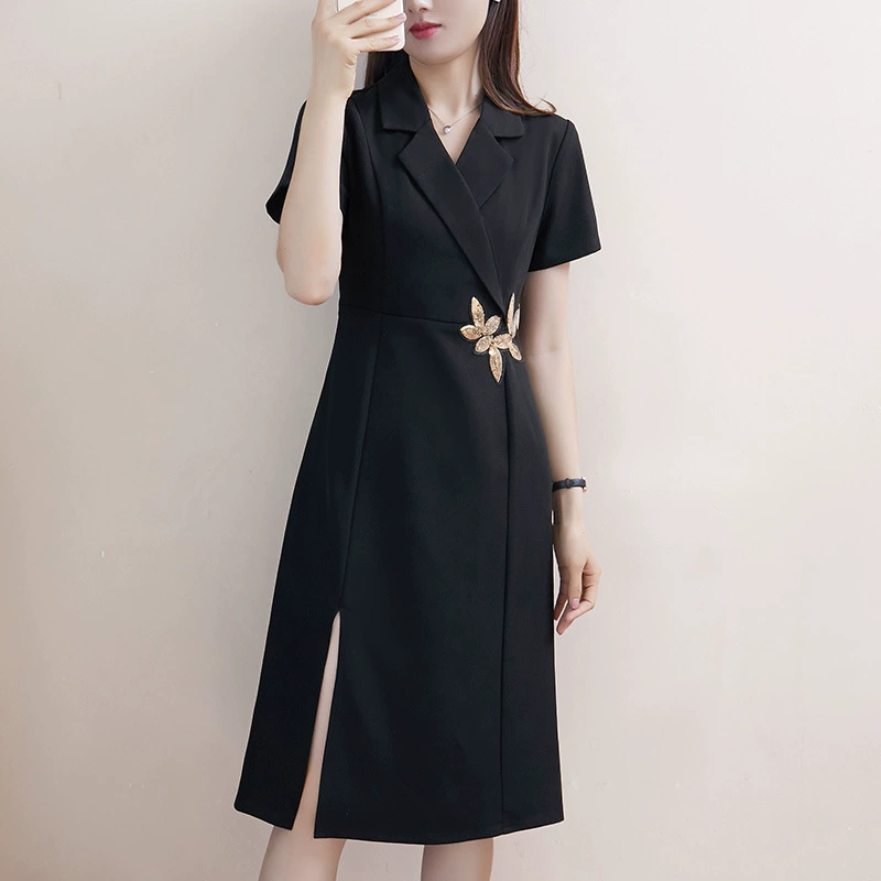 111 костюм платье драпировка Лето Плюс Размер Деловая одежда высокого класса Темперамент богиня стиль пухлая девушка для похудения юбка