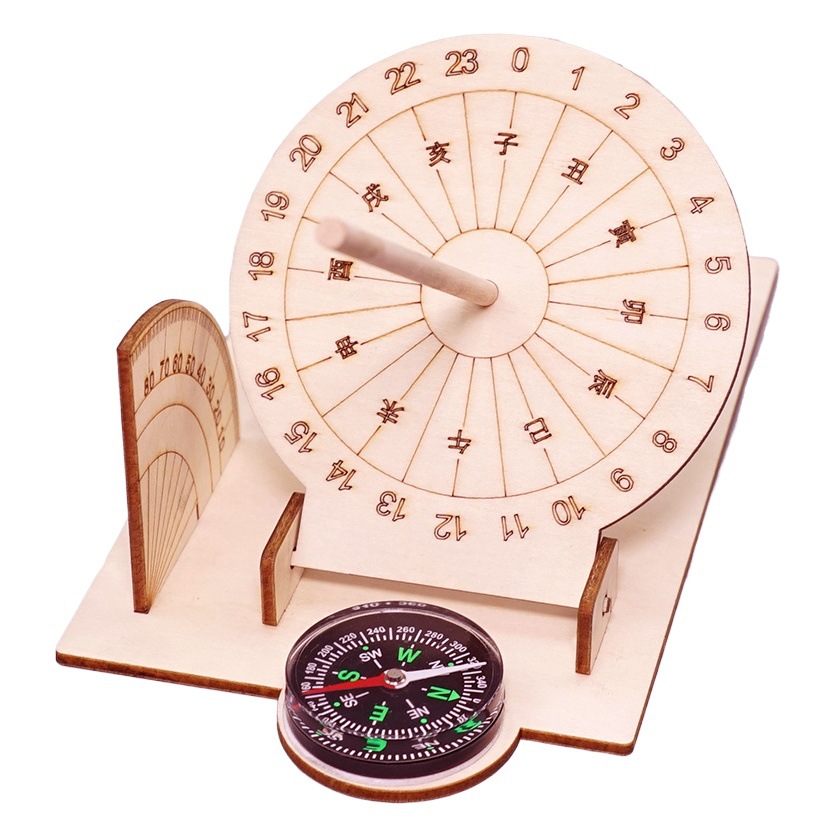 Tecnología de reloj de sol pequeña producción experimento de Ciencia para Niños juguetes de enseñanza jóvenes estudiantes hechos a mano paquete de material de bricolaje al por mayor