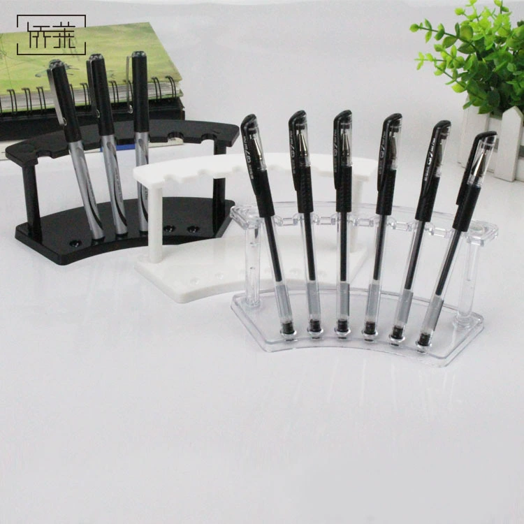 6 прозрачный пластиковый держатель ручки брови держатель ручки макияж стенд шариковая ручка канцелярский вентилятор стойка дисплея оптом