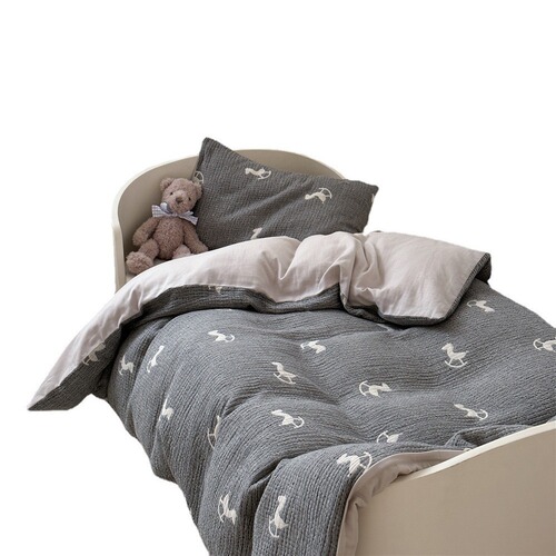 Soft and cute three-layer gauze pure cotton bed set of three or four pieces of cotton sheets jacquard student dormitory bedding