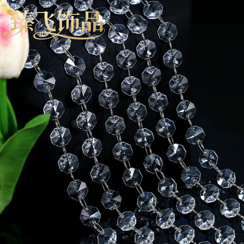 New High-Transparency Acrylic Crystal Octagonal Beads for Wedding Halls, Instagram-Style Light Luxury and Aesthetically Pleasing Ceiling Decoration Bead Chain New High-Transparency Acrylic Crystal Octagonal Beads for Wedding Halls, Instagram-Style Light Luxury and Aesthetically Pleasing Ceiling Decoration Bead Chain