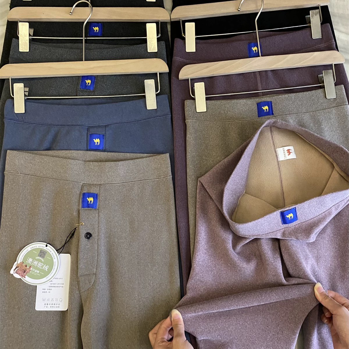 Модернизация товаров для внешней торговли! Трехсекундные горячие верблюжьи бархатные пары с высокой пулей плюс бархатные толстые теплые леггинсы осенние брюки