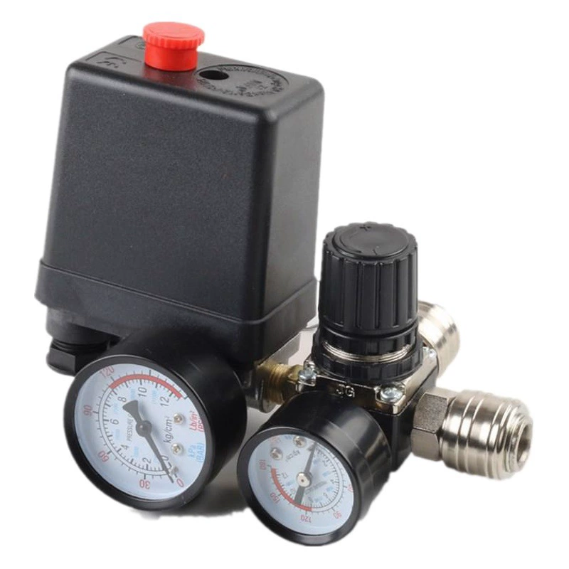 Безмасляный бесшумный небольшой воздушный компрессор, аксессуары для воздушного насоса, переключатель с четырьмя отверстиями, клапан регулирования давления, выпускной воздушный узел с быстроразъемным соединением для Европы и Германии