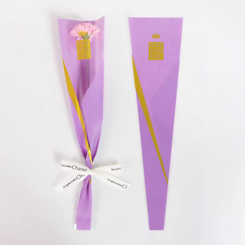 Fábrica en stock al por mayor Sansheng línea única flor paquete bolsa Rosa bolsa de embalaje flor material de embalaje floral DIY bolsa