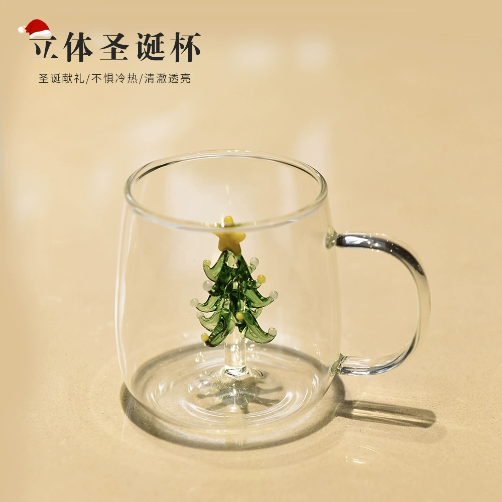 Креативная рождественская елка стеклянная чашка воды трехмерная рождественская конфета в форме домашнего молока фруктовый сок чашка фабрики оптом