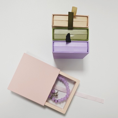 Colorful PE film floating packaging box, transparent jewelry nail art box, badge ring commemorative coin display drawer box