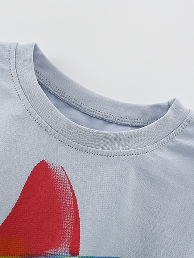 Trajes transfronterizos para niños malwee verano nuevo cuello redondo de manga corta ropa casera para niños europeos y estadounidenses