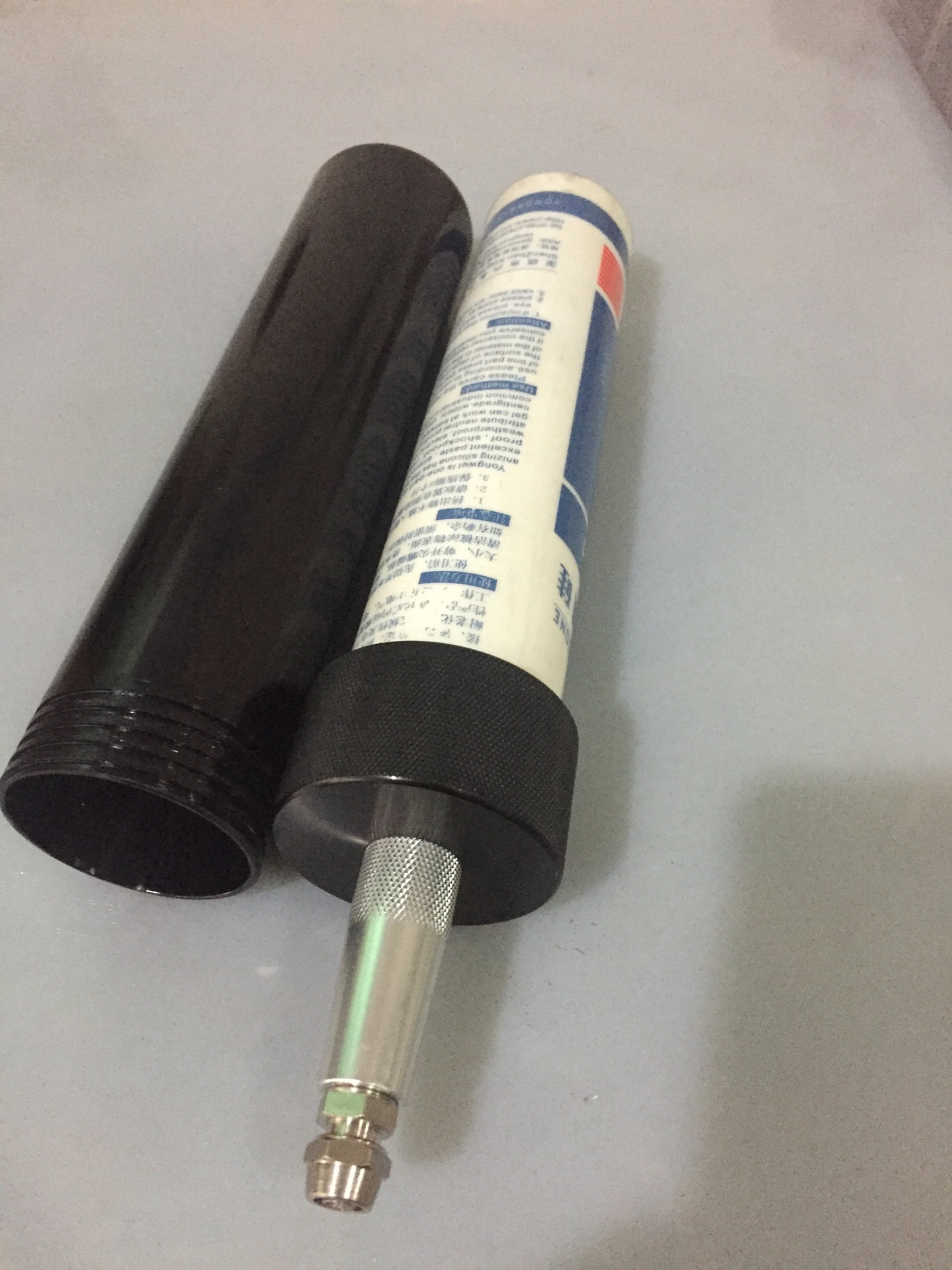 点胶机玻璃硅胶桶300CC铝合金属硅胶套筒点胶针筒点胶配件胶桶