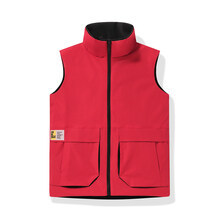 Primavera y otoño popular soporte collar chaleco juventud ropa de trabajo casual de doble cara chaleco color sólido fino