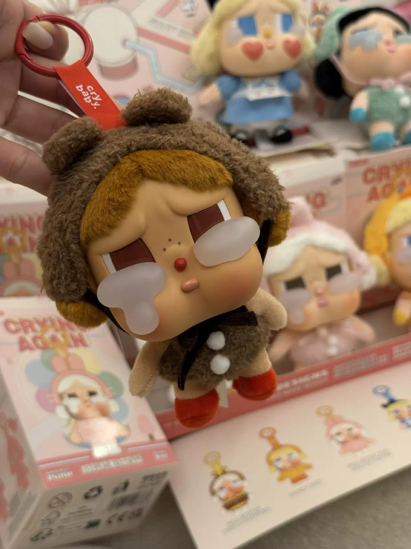 POPMART Pop Mart CRYBABY Tears Factory Series Glue-Elastic Face Plush Blind Box Crying Baby Pendant Peripheral