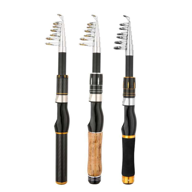 Jiwei telescópico luya pole mini pequeño pole portátil de sección corta larga barra de mar de una sola rueda rodante