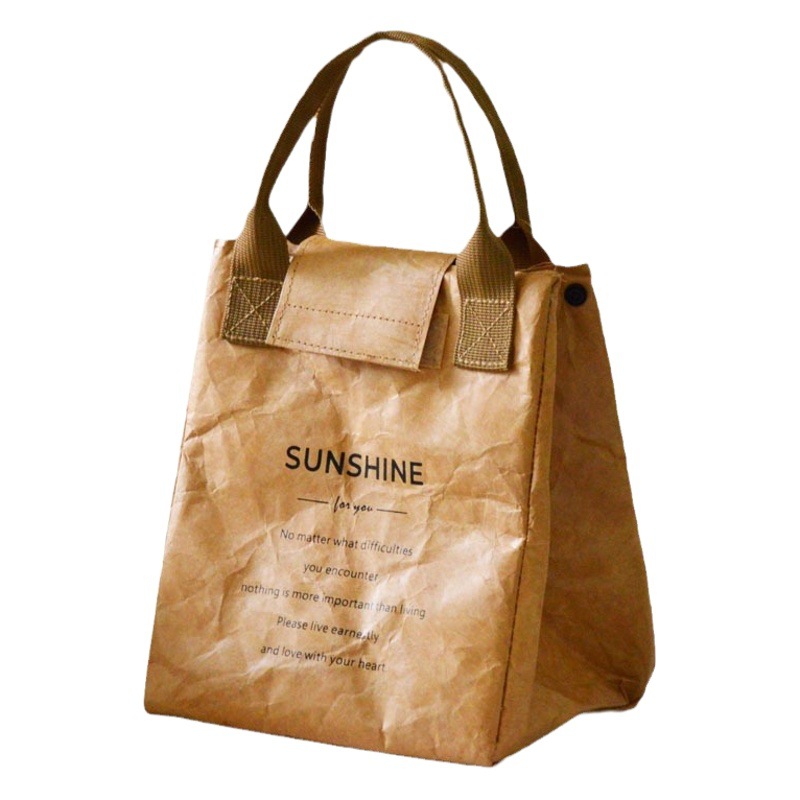 Bolsa de almuerzo de papel DuPont de La Perla BOLSA DE AISLAMIENTO impermeable papel de aluminio japonés caja de almuerzo bolsa bolso de la caja de almuerzo trabajador de oficina bolsa