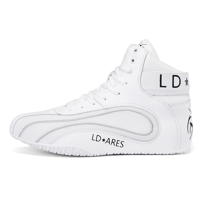 Zapatos de lucha libre de cuero transfronterizos para hombres fitness entrenamiento integral de fuerza zapatos de boxeo zapatos de lucha deslizantes transpirables zapatos sanda
