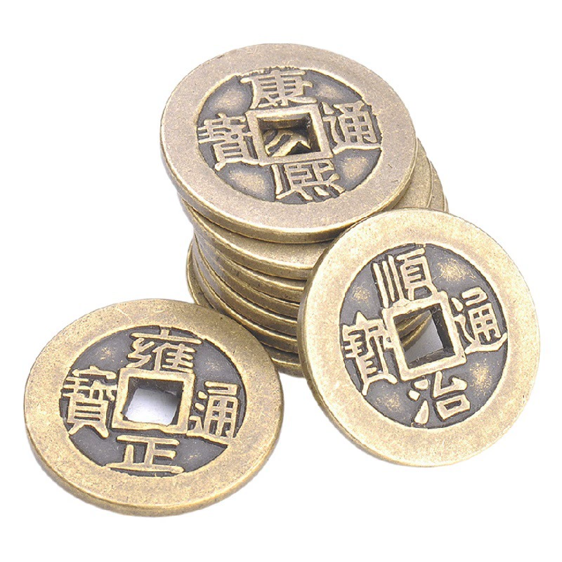 2,5 см толщиной пять императорских денег Чистая медь медные деньги Qianlong Kangxi Shunzhi латунные украшения производители оптовая продажа