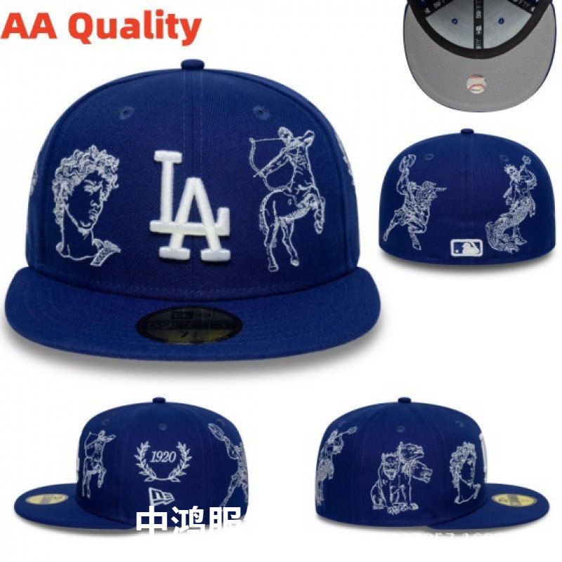 Ny Full-Sealed Baseball Cap Unisex Size Hat Dodgers Full-Sealed Reverse-Wear Street Dance Flat-Brim Hat American-Style Skateboard Cap