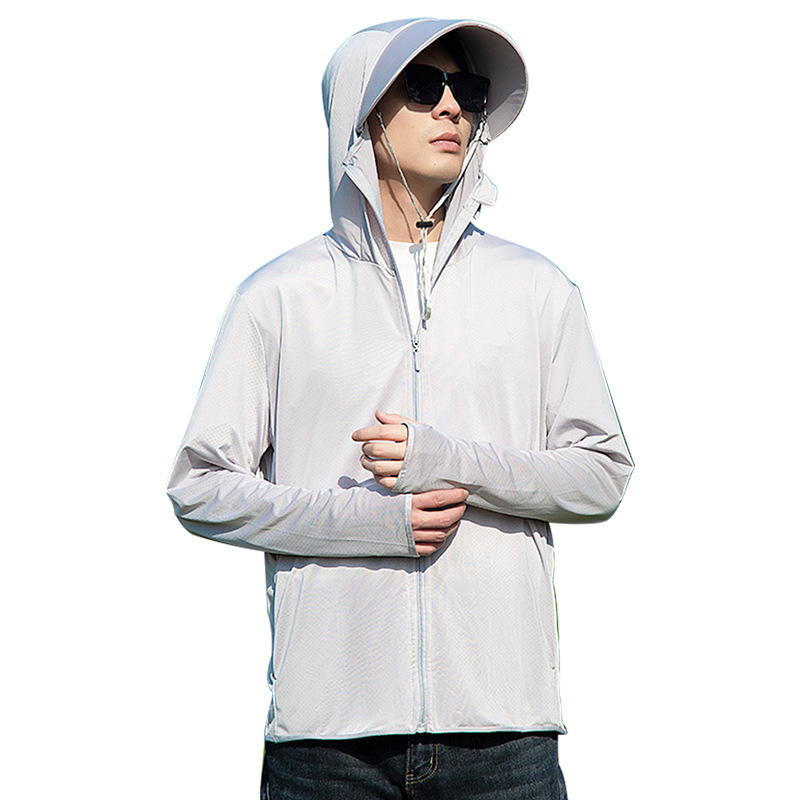 UPF50 + 日焼け防止服男性夏抗 UV 通気性 2025 新しいアイスシルク釣り日焼け防止服ジャケット女性|undefined