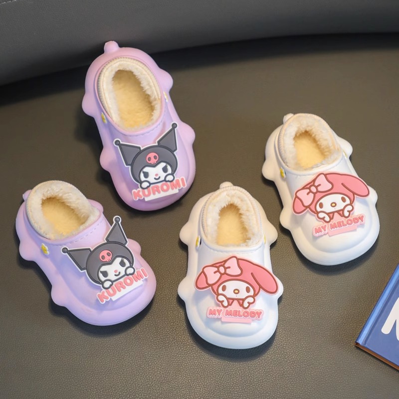 Sanrio niños Zapatillas de algodón nuevo invierno niños y niñas interior casa bebé suave Fondo cálido felpa Zapatillas de algodón