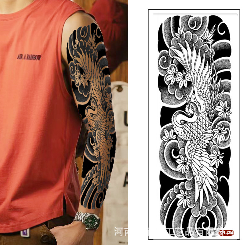 Calcomanías de tatuaje semipermanentes de brazo completo para hombres y mujeres brazo imagen grande jugo de planta no puede lavar las pegatinas de tótem de tatuaje